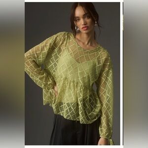 Maeve Anthropologie Layering Top XS Green